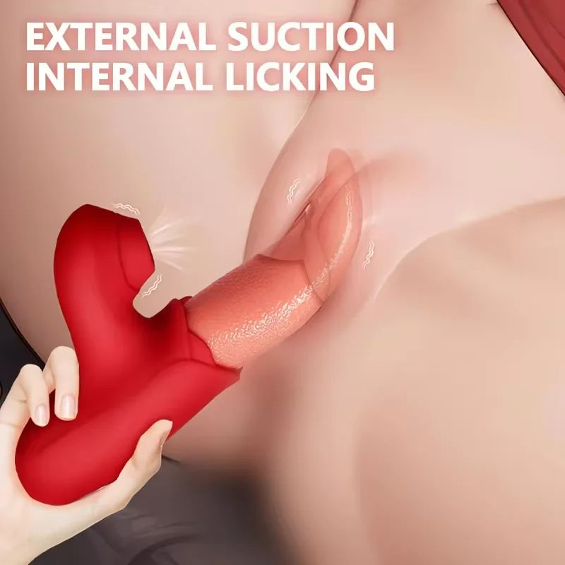 3 In 1 Lick Suck Vibrators For Women Licking Tongue Clitoris Stimulator Dildo G Spot Massager Vagina Sucking Vibrator Female Orgasm Sex Toys