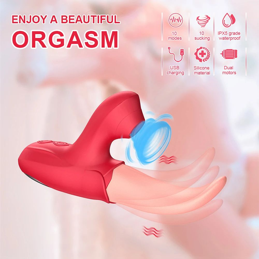 3 In 1 Lick Suck Vibrators For Women Licking Tongue Clitoris Stimulator Dildo G Spot Massager Vagina Sucking Vibrator Female Orgasm Sex Toys