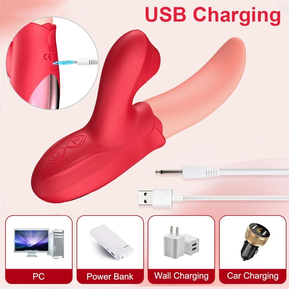 3 In 1 Lick Suck Vibrators For Women Licking Tongue Clitoris Stimulator Dildo G Spot Massager Vagina Sucking Vibrator Female Orgasm Sex Toys