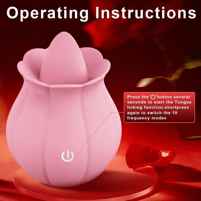 10 Modes Tongue Licking Vibrator Clitoral Nipple Stimulator G Spot Dildo Vibrator Rose Licker Massager For Women Female Couples Adult Sex Toy