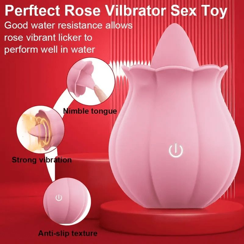 10 Modes Tongue Licking Vibrator Clitoral Nipple Stimulator G Spot Dildo Vibrator Rose Licker Massager For Women Female Couples Adult Sex Toy