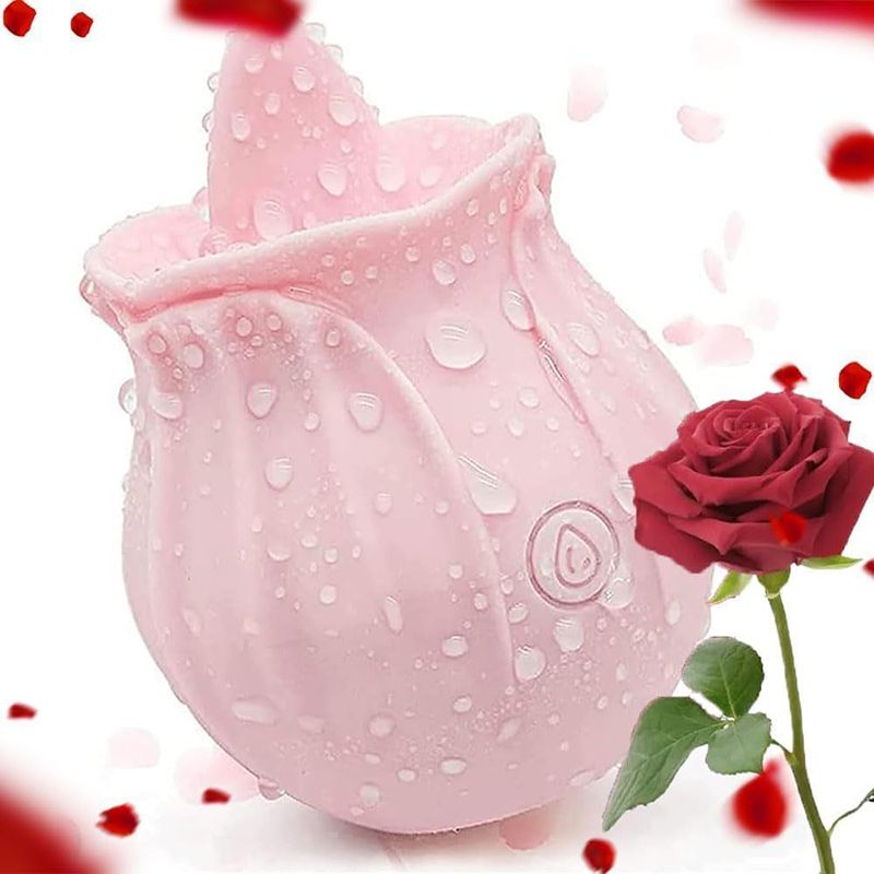 10 Modes Licking Tongue Vibrator G Spot Nipple Clitoris Stimulator Women Sex Toy Multi-Frequency Vibration Massager Rose Shape USB Rechargeable Valentine