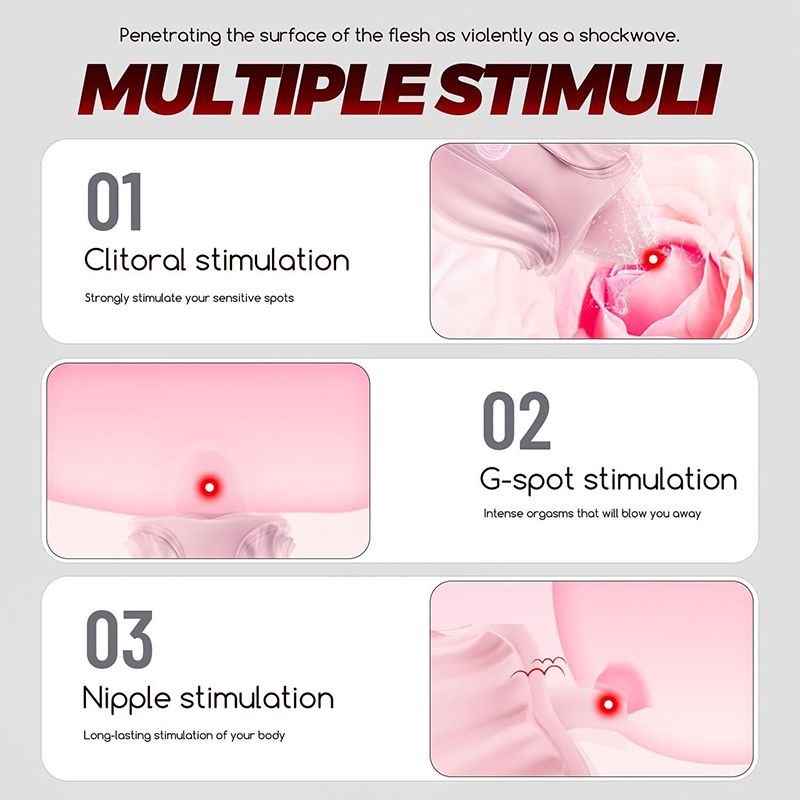 10 Modes Licking Tongue Vibrator G Spot Nipple Clitoris Stimulator Women Sex Toy Multi-Frequency Vibration Massager Rose Shape USB Rechargeable Valentine - image 7