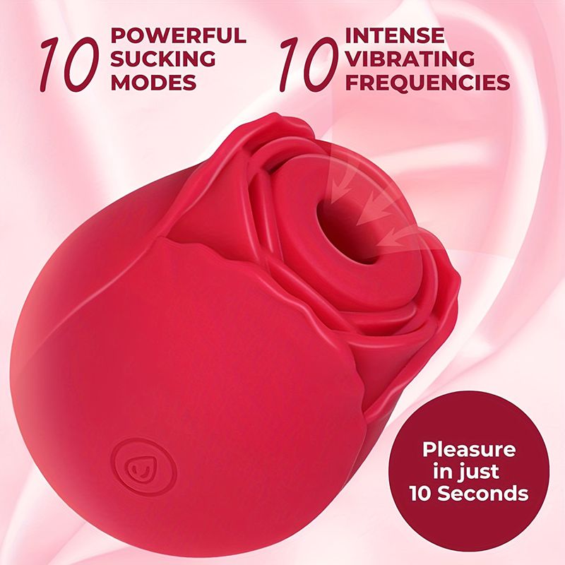 Sucking Vibrator Rose Sex Toy Clitoral Vibrator for Women with 10 Speed Modes Nipple Sucker Sex Toy Clitoral G Spot Vibrators Adult Automatic Electric Machine Adult Toys - image 6