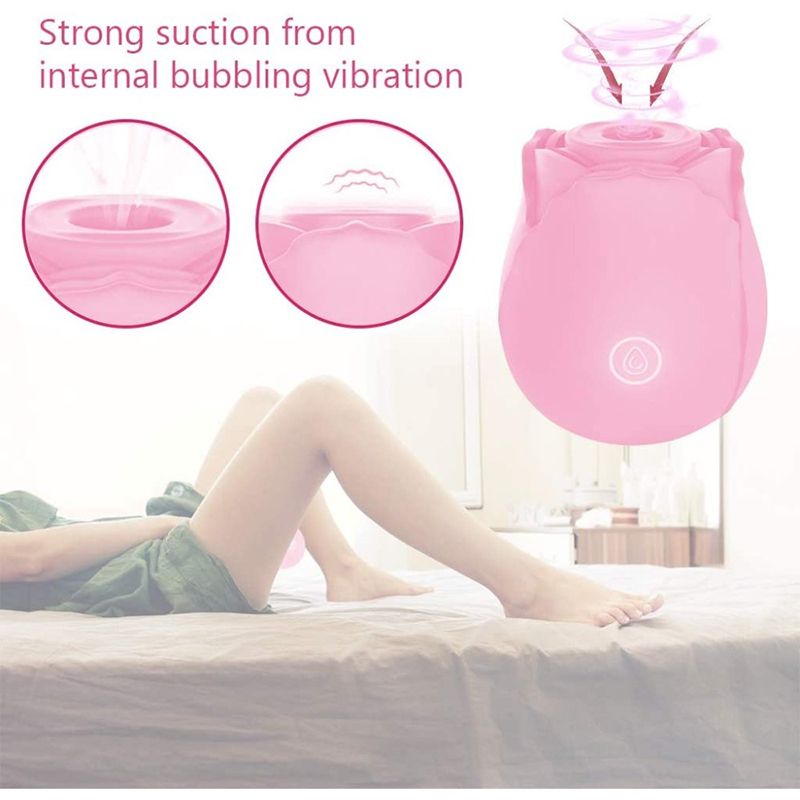 Rose Sex Toy - Rose Sucking Vibrator Clitoral Nipple Stimulator 10 Modes Rechargeable G-spot Vibrator Rose Suction Cup Multi-mode G-spot Stimulator - image 4