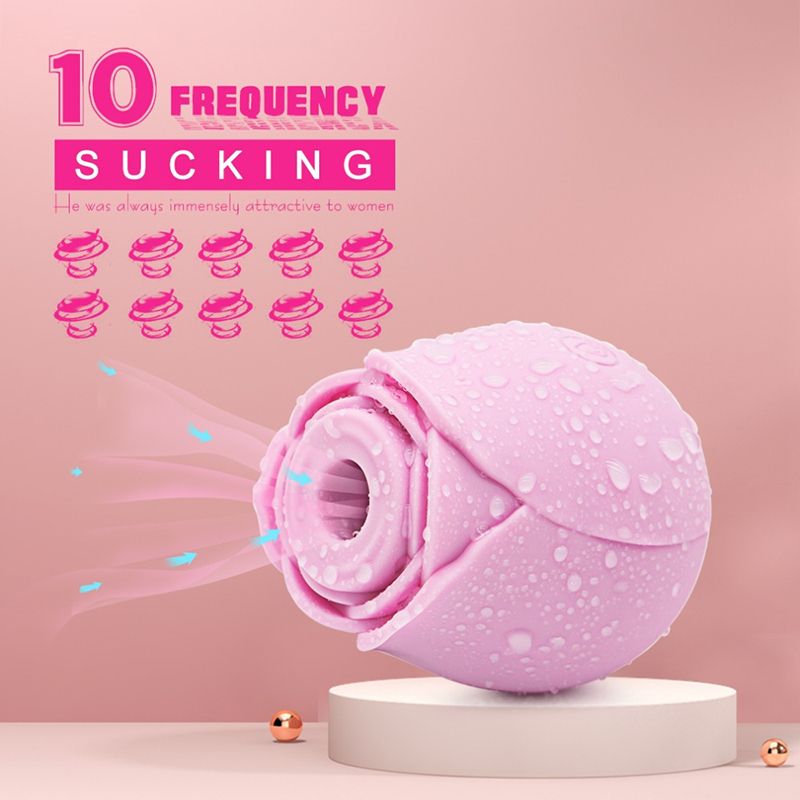 Rose Sex Toy - Rose Sucking Vibrator Clitoral Nipple Stimulator 10 Modes Rechargeable G-spot Vibrator Rose Suction Cup Multi-mode G-spot Stimulator - image 2