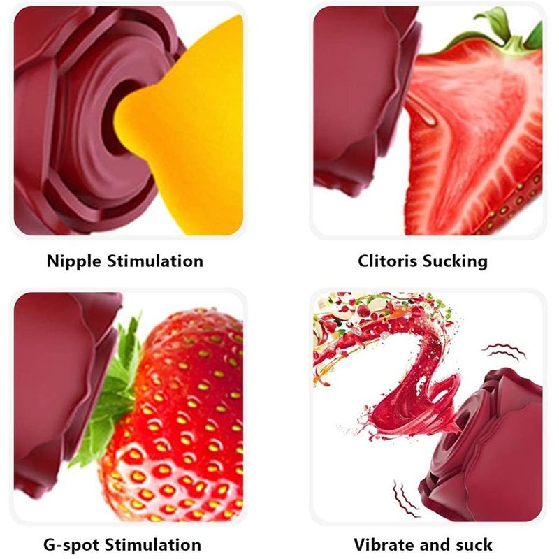 Rose Sex Toy - Rose Sucking Vibrator Clitoral Nipple Stimulator 10 Modes Rechargeable G-spot Vibrator Rose Suction Cup Multi-mode G-spot Stimulator - image 7
