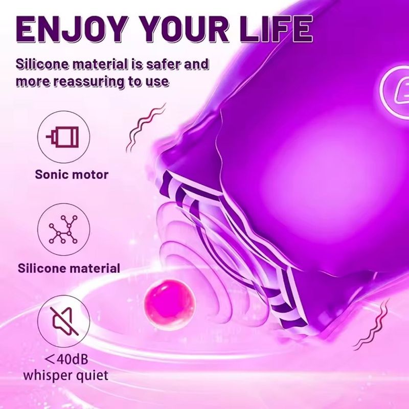 Rose Sex Toy - Rose Sucking Vibrator Clitoral Nipple Stimulator 10 Modes Rechargeable G-spot Vibrator Rose Suction Cup Multi-mode G-spot Stimulator - image 6