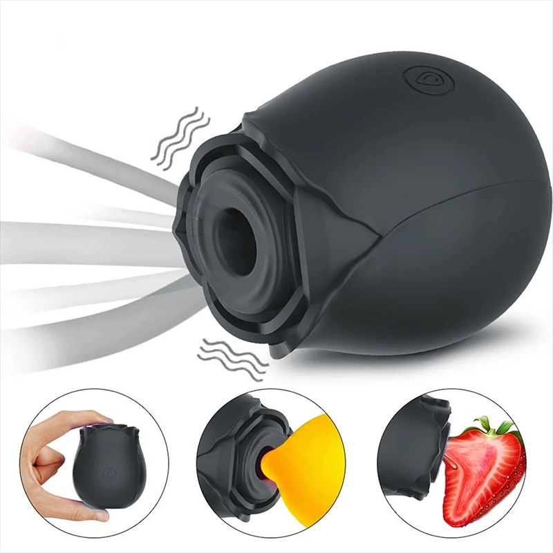 Rose Sucking Vibrator Clit Nipple Suction Stimulator Massager Rechargeable 10 Speeds G-Spot Dildo Vibrator Waterproof Adult Sex Toy for Women