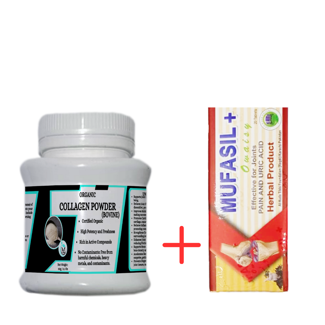 Collagen Powder with or without  Mufasil Plus -Provides effective relief from joint pain & discomfort,Enhances Joint mobility,Strengthens Joints, Reduces Stiffness