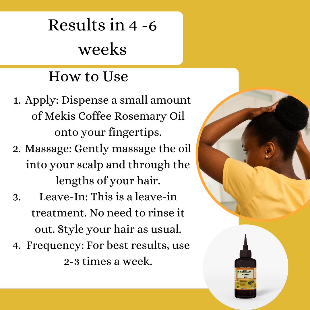Mekis Rosemary Coffee Oil - Promotes faster and healthier hair growth,Prevent hair loss,Combats dandruff,Prevents greasiness.