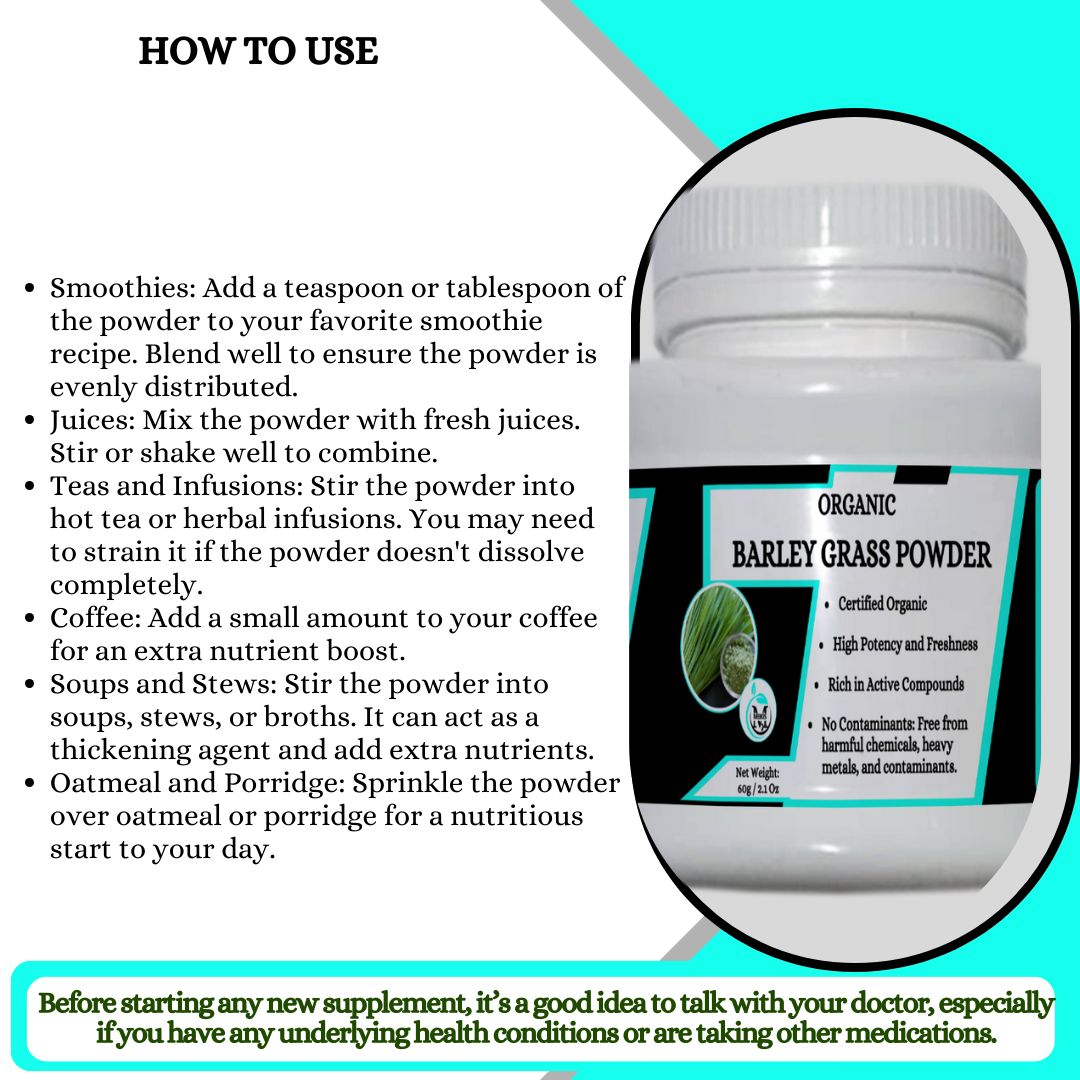 Mekis Naturals Barley Grass Powder  - 100% Pure,Supports natural detoxification and helps cleanse the liver,Alkalizes the body: