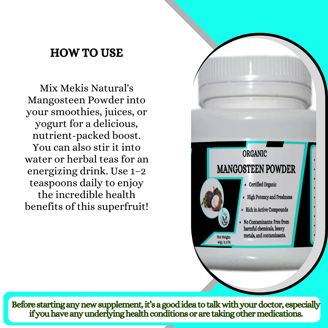 Mekis Naturals Mangosteen Powder - 100% Pure,Supports metabolism & fat burning,Helps reduce inflammation,Helps lower cholesterol