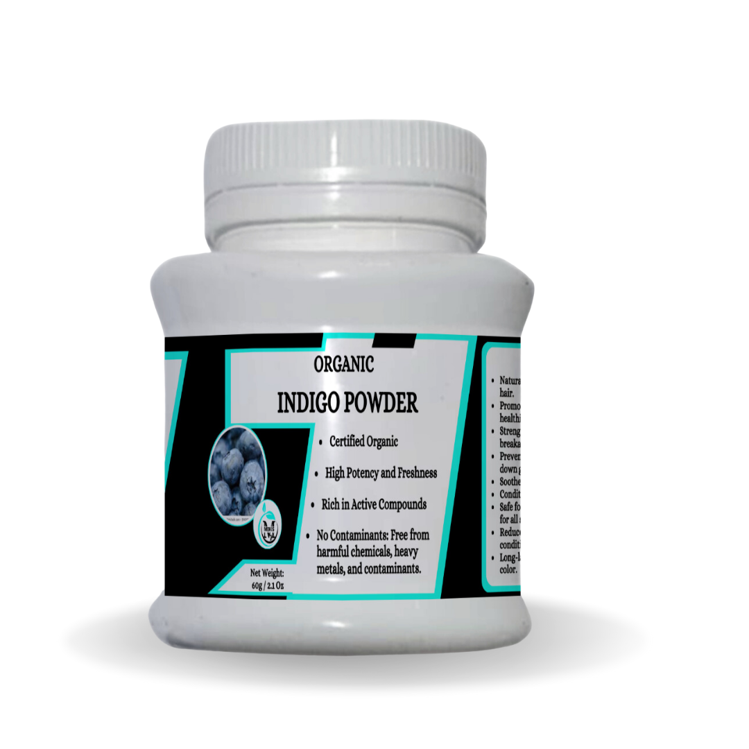 Mekis Natural's Indigo Powder - Natural Hair Dye,Stimulates Hair Growth,Prevents Premature Graying