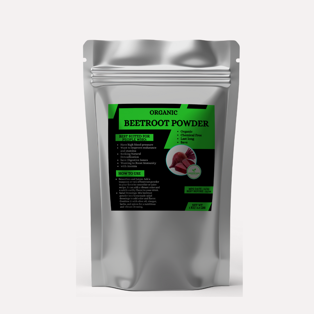 Greenpack Organic's Beetroot Powder - 1kg,Wholesale Price,Boosts Stamina,lowers blood pressure,Brain Booster