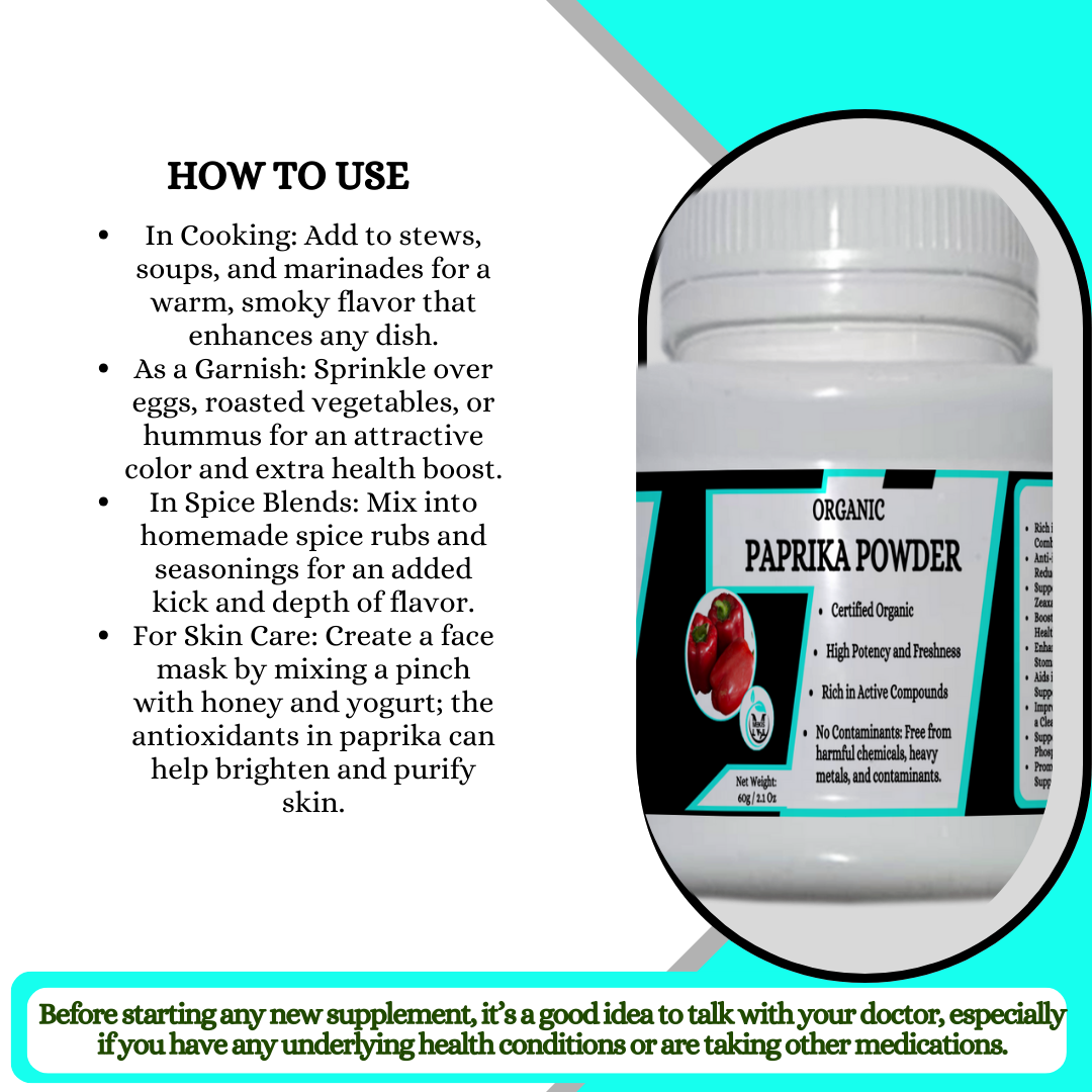 Mekis Naturals Paprika Powder  - 100% Pure,Abundant in vitamins A, C, and E,Promotes Eye Health,Promotes Calorie Burning & weight control.