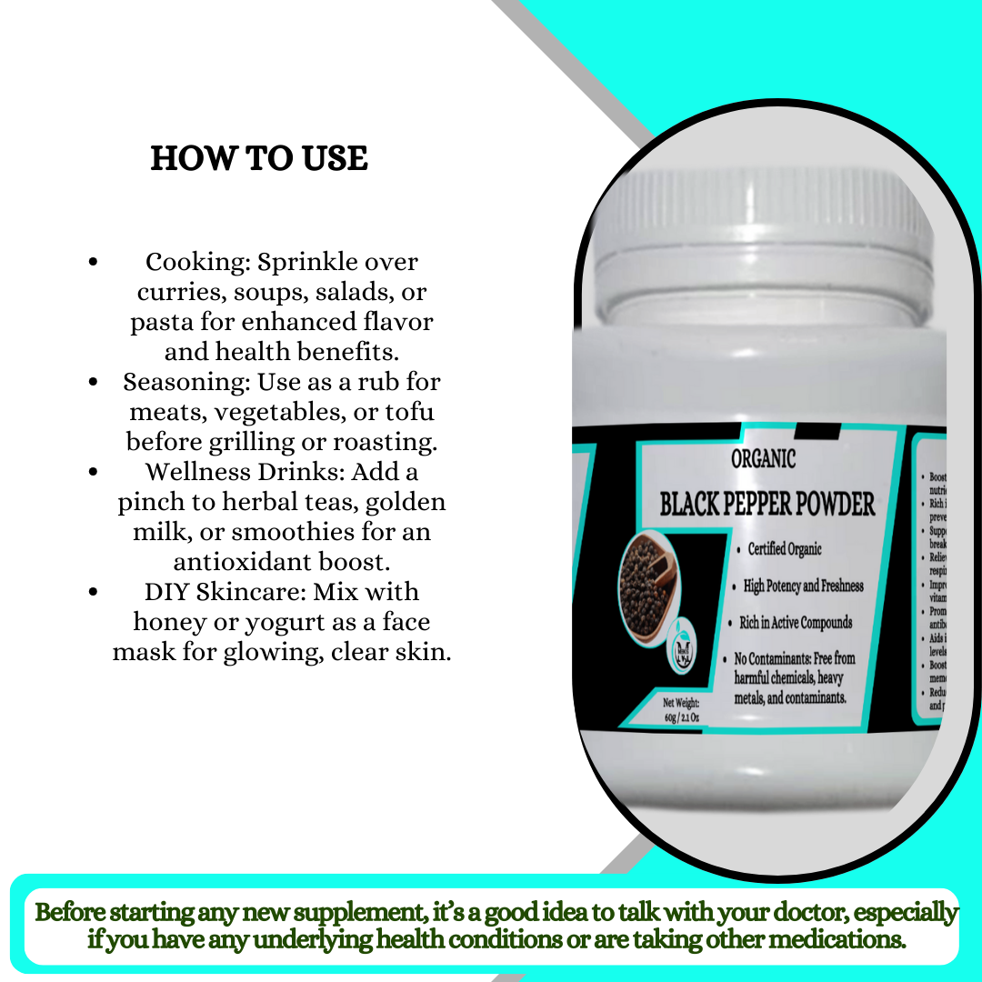 Mekis Naturals Black Pepper Powder  - 100% Pure,Boosts Digestion,Improves Nutrient Absorption,Supports Weight Loss
