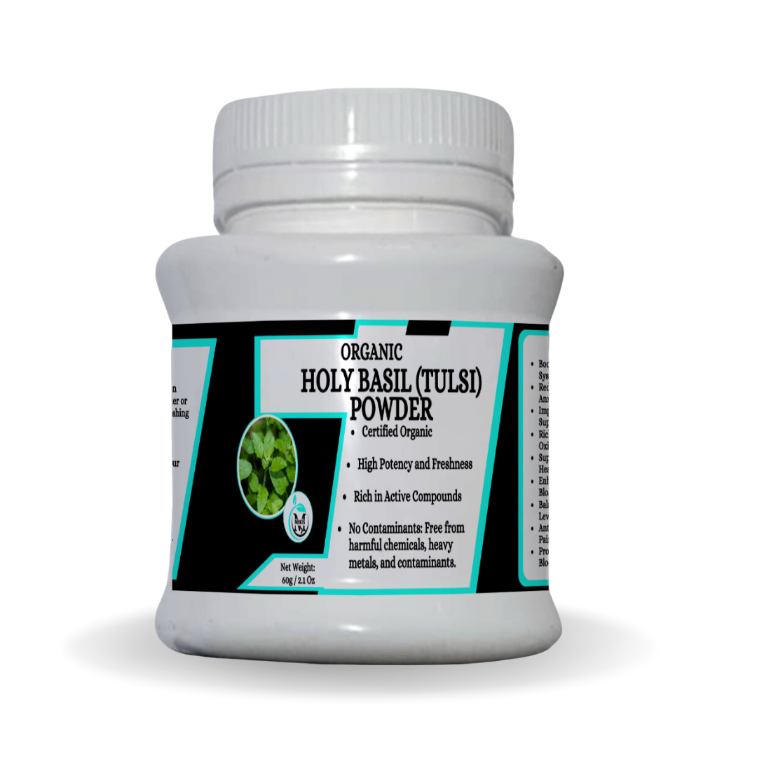Mekis Natural's Holy Basil(Tulsi) Powder  - 100% Pure,Boosts Immunity,Reduces Stress,Improves Respiratory Health