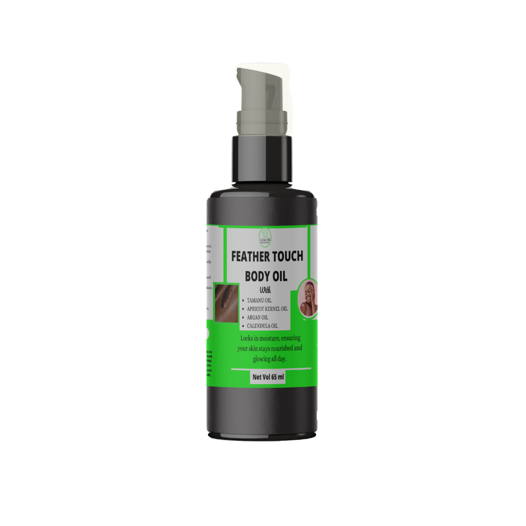 Luna-Glo's FeatherTouch Body Oil - 65ml ,With Tamanu Oil,Pomegranate Oil,Calendula Oil ,Argan & Jojoba Oils
