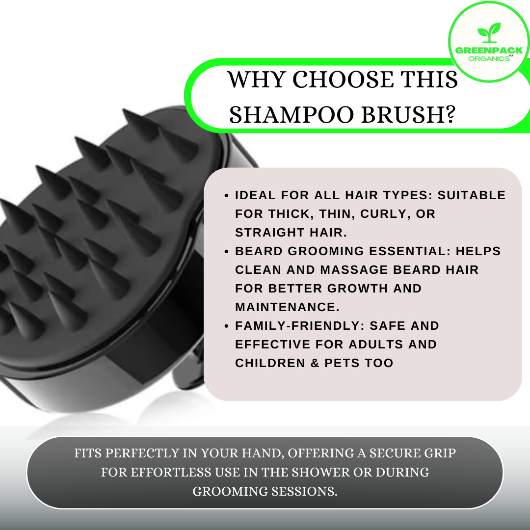 Silicone Shampoo Brush – For Scalp and Beard Care, Hair Growth, and Relaxation