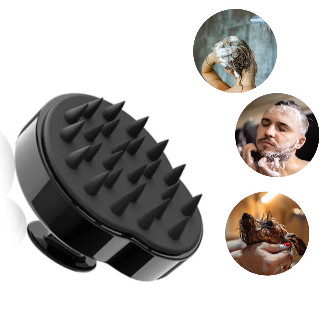 Silicone Shampoo Brush – For Scalp and Beard Care, Hair Growth, and Relaxation