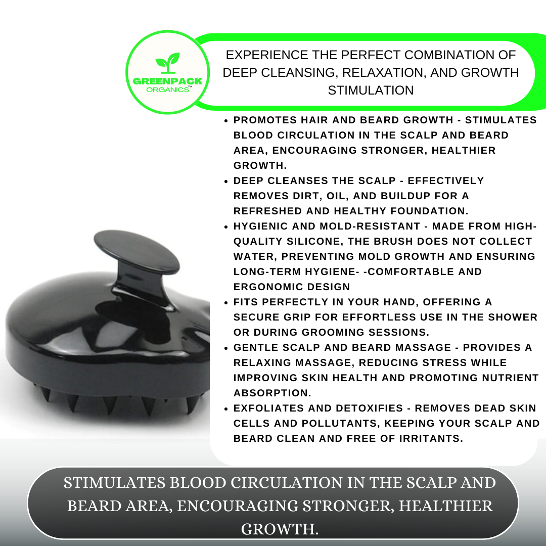 Silicone Shampoo Brush – For Scalp and Beard Care, Hair Growth, and Relaxation