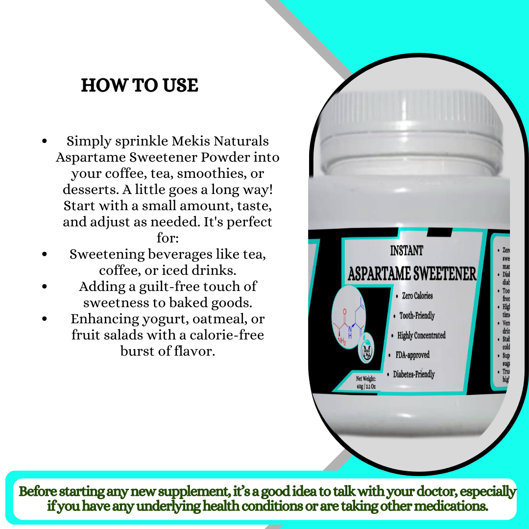 Aspartame Sweetener Powder - 20 times sweeter than sugar, Sugar Substitute,Zero Calories,doesn’t spike blood sugar levels.Tooth-Friendly,Highly Concentrated