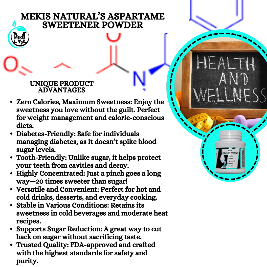 Aspartame Sweetener Powder - 20 times sweeter than sugar, Sugar Substitute,Zero Calories,doesn’t spike blood sugar levels.Tooth-Friendly,Highly Concentrated