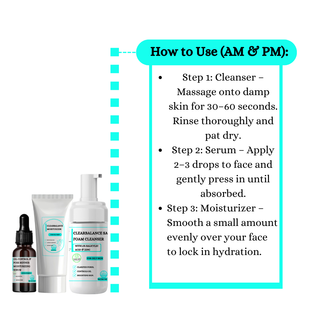 Luna-glo's Clearbalance Kit For Oily Skin -  Say goodbye to stubborn breakouts, greasy shine, and rough texture