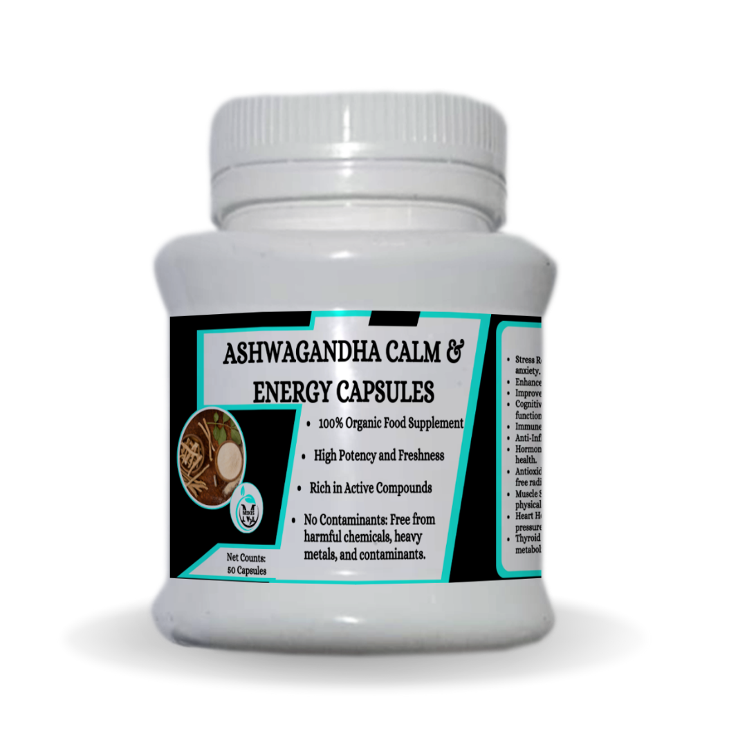 Mekis Natural's Ashwagandha Calm & Energy Capsules - Natural stress relief & daily vitality