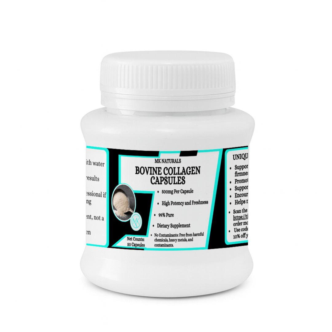Mk Naturals Bovine Collagen Capsules - Supports healthy skin elasticity and firmness