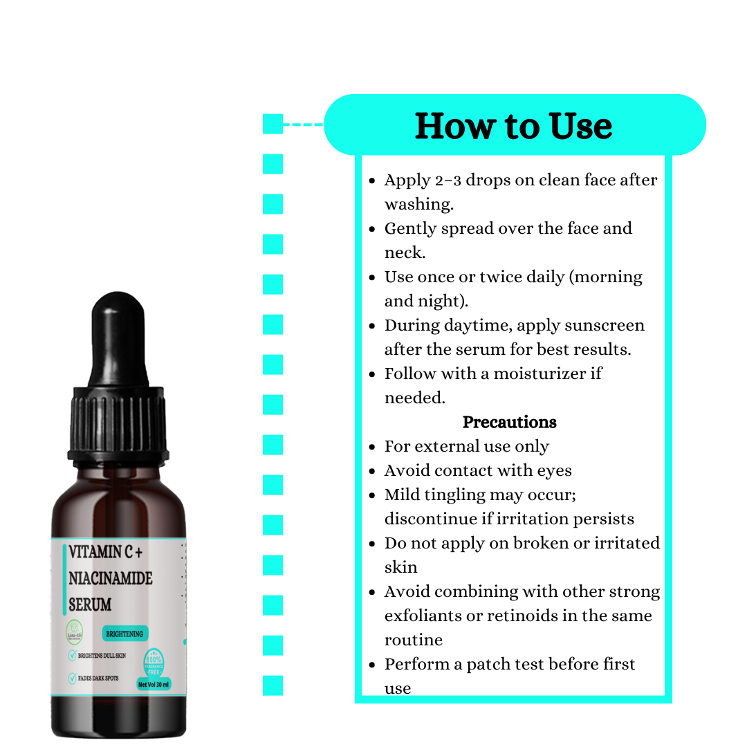 Luna-Glo's Vitamin C + Niacinamide Serum - Brightens Dull Skin,Fades Dark Spots