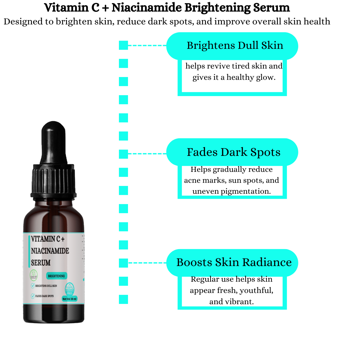 Luna-Glo's Vitamin C + Niacinamide Serum - Brightens Dull Skin,Fades Dark Spots