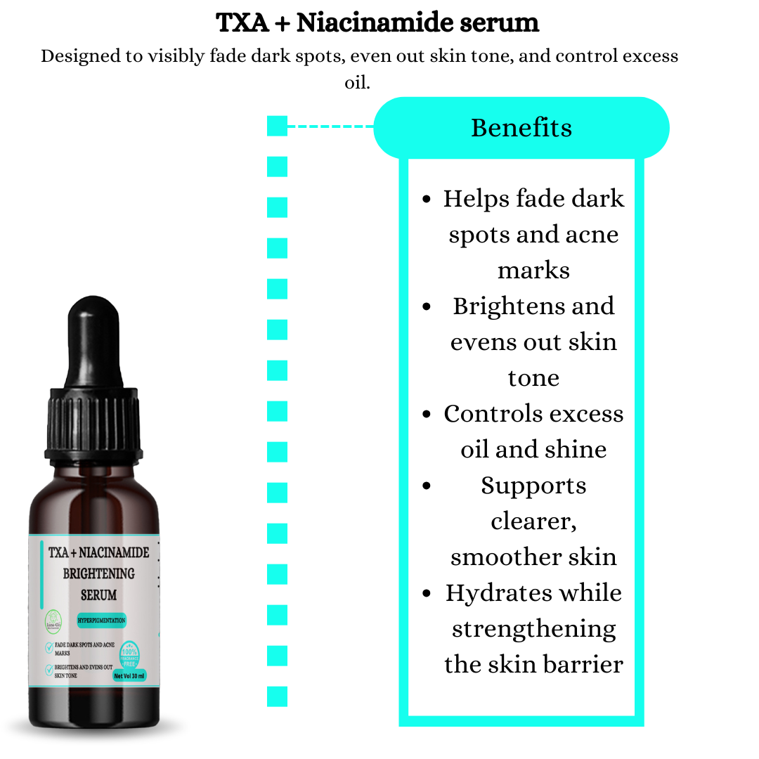 Luna-Glo's TXA + Niacinamide Brightening Serum - Fragrance Free,Visibly fade dark spots, even out skin tone,