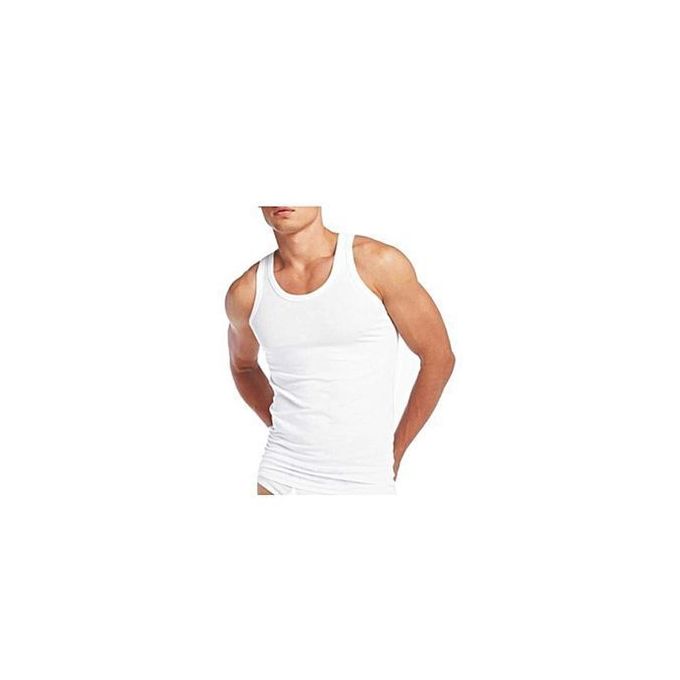 Yarisson 100% Cotton Mens Fitted Vest (3Pcs) - White