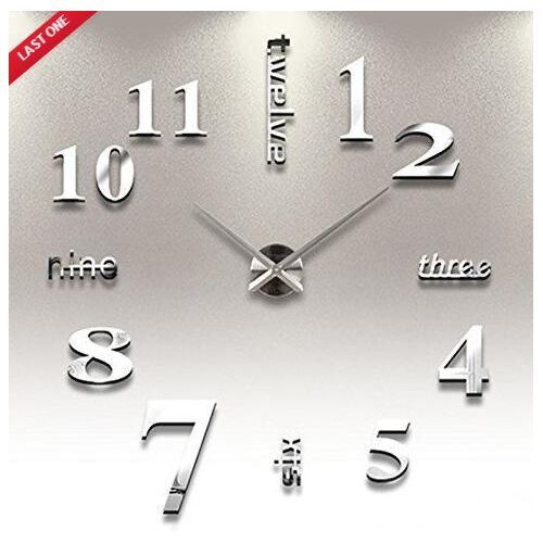 .Stick On Wall Clock DIY Large Modern Design Decal 3D