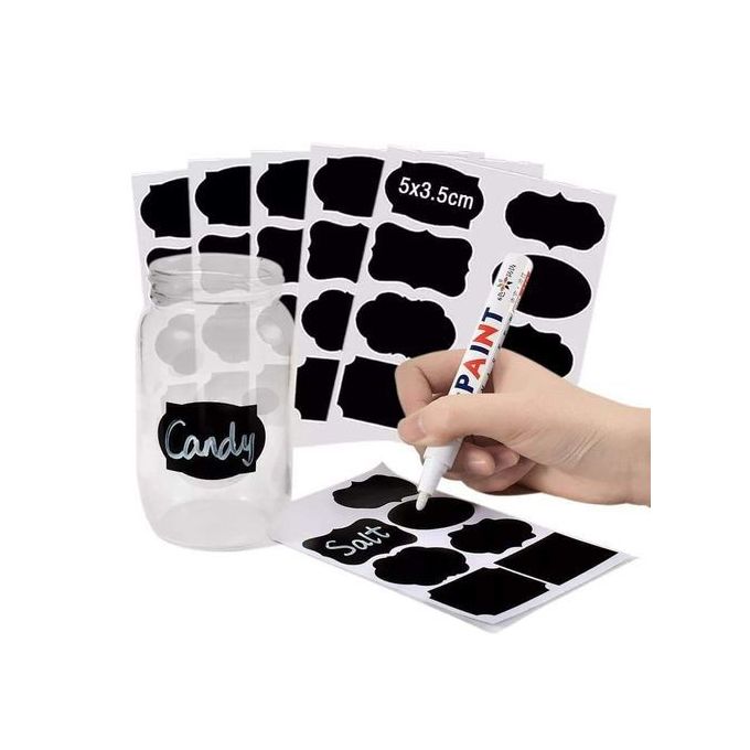 80pcs+pen Water Proof Jar/Cannister/Storage container Labels Stickers Pantry Organizer Set