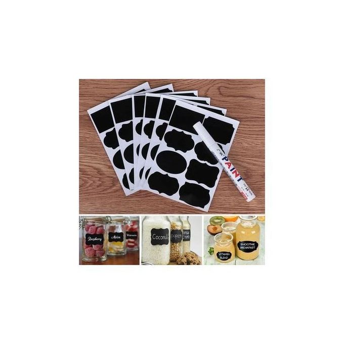80pcs+pen Water Proof Jar/Cannister/Storage container Labels Stickers Pantry Organizer Set