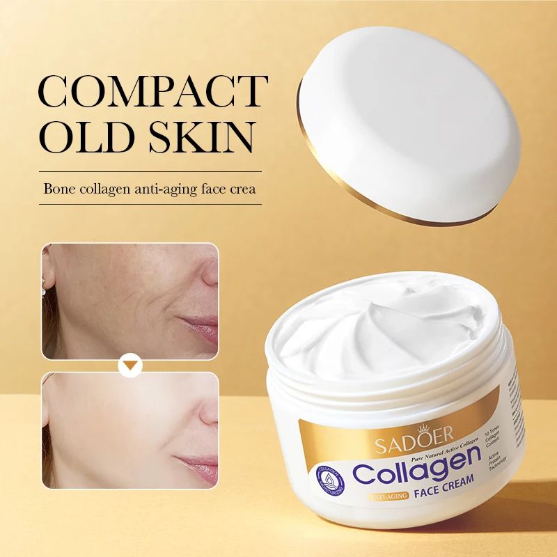 SADOER Anti Wrinkles Collagen Cream, Anti Aging Collagen, Moisturizing, Smoothing and Fades Fine Lines