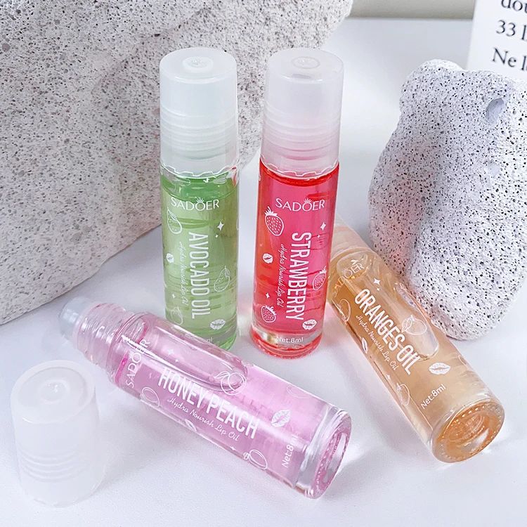 2PCS SADOER Hydrating Lip Oil - Non-Sticky & Plumping Lip Care (4ml)