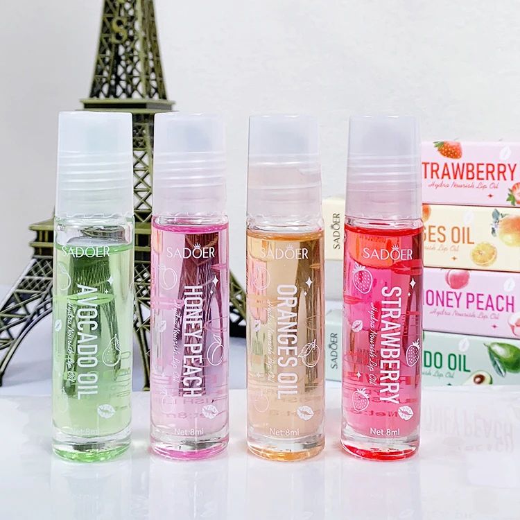 2PCS SADOER Hydrating Lip Oil - Non-Sticky & Plumping Lip Care (4ml)