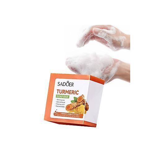 SADOER 7pcs  Glowing Skin Turmeric Skincare Set ,Include Face Cleanser- Turmeric Oil Serum-Toner-Face Cream- Soap-2*Sheet Mask For Dark Spot Corrector Remover Anti Aging Firming(Set)