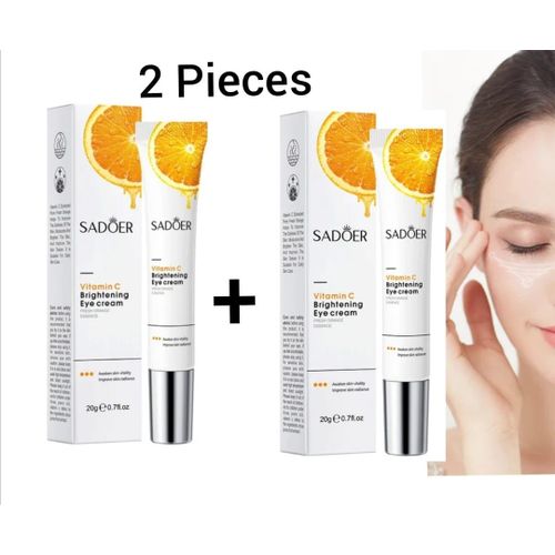 SADOER 2 Pieces Vitamin C Eye Cream, Brightening Eye Cream, Moisturizing Eye Cream Eye Cream Dark Circles Whitening Eye Cream Wrinkle Remover