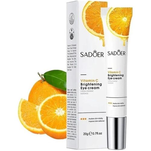 SADOER 2 Pieces Vitamin C Eye Cream, Brightening Eye Cream, Moisturizing Eye Cream Eye Cream Dark Circles Whitening Eye Cream Wrinkle Remover