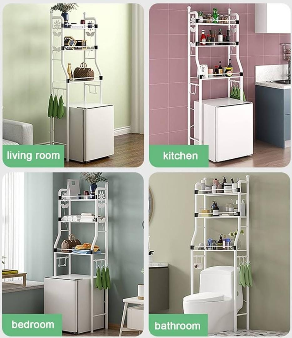 🪄NEW ARRIVAL 🪄Detachable metallic 3 layer over the toilet Rack.3 Layer Detachable Over The Toilet Metallic Stand Rack Tidy Organizer.suitable to place at bathroom, kitchen, balcony. The height of ea
