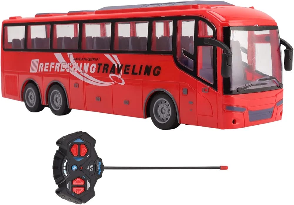 CITY bus with lights and remote children toy uses batteries and can also be charged  toy RC car is a model car that can be controlled remotely with a radio remote