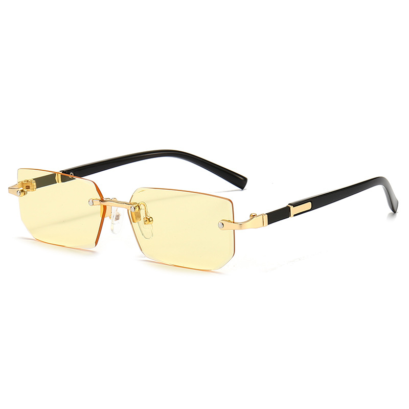 New Style Frameless Fashion Sunglasses European And American Trendy Trimmed Sunglasses Personalized Jelly Color Sunglasses For Women