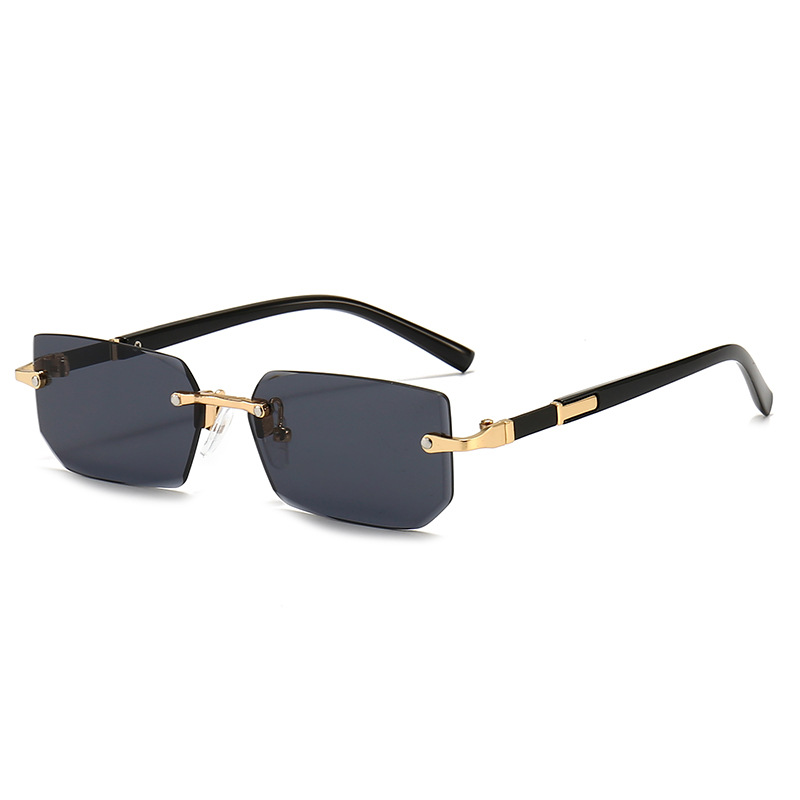 New Style Frameless Fashion Sunglasses European And American Trendy Trimmed Sunglasses Personalized Jelly Color Sunglasses For Women