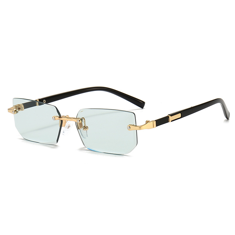 New Style Frameless Fashion Sunglasses European And American Trendy Trimmed Sunglasses Personalized Jelly Color Sunglasses For Women