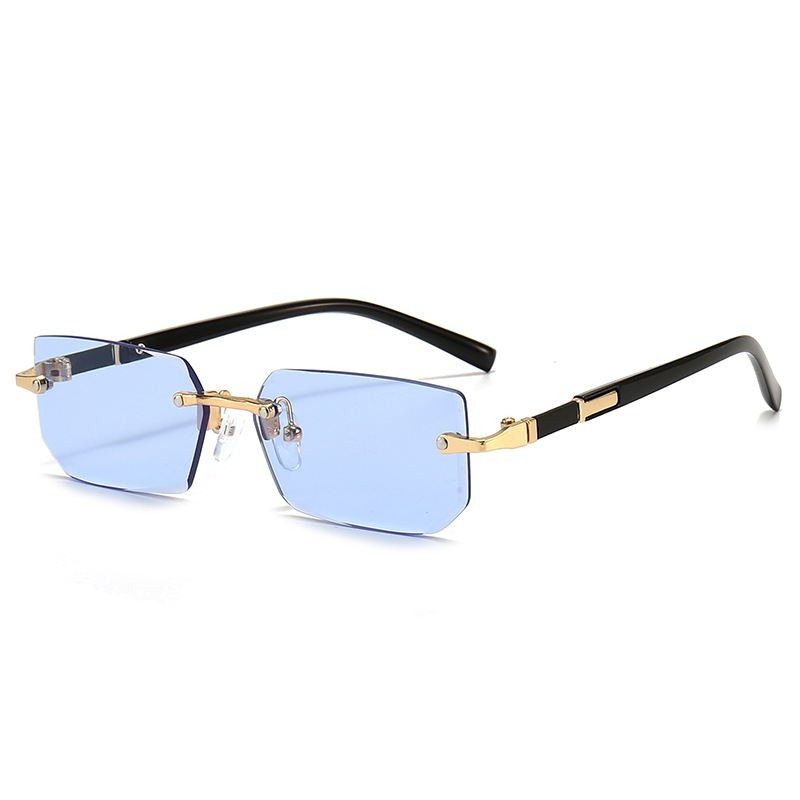 New Style Frameless Fashion Sunglasses European And American Trendy Trimmed Sunglasses Personalized Jelly Color Sunglasses For Women